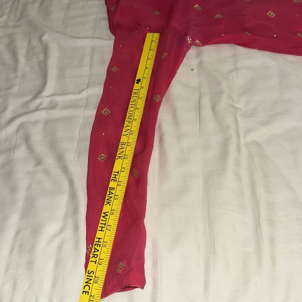 Izzumi Mehta Indian couture pink/gold Medium midi long sleeved dress - Picture 10 of 14